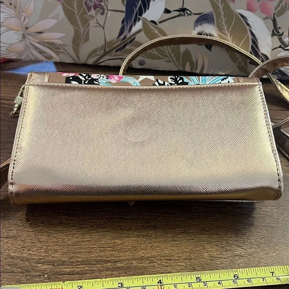 Betsey Johnson Gold Floral Star Clutch